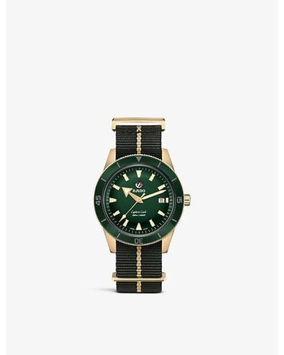 Rado R32504317 Captain Cook Bronze And Fabric-strap Automatic Watch - Green