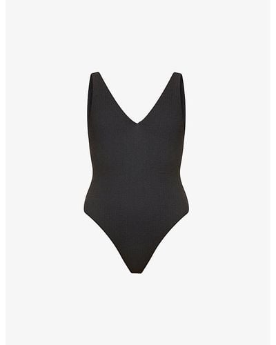 Seafolly Sea Dive V-neck Swimsuit - Black
