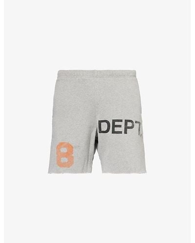 GALLERY DEPT. Branded-print Drawstring-waist Cotton-jersey Shorts - Gray