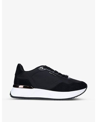 Carvela Kurt Geiger Flare Chunky-soled Mesh And Suede Low-top Sneakers - Black