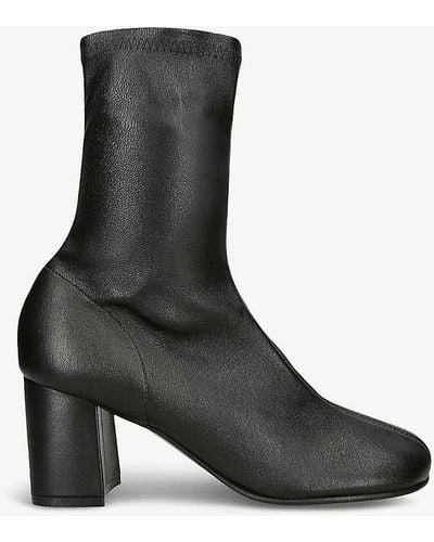 Dries Van Noten Block-heel Leather Ankle Boots - Black