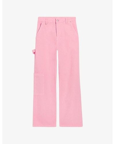 Claudie Pierlot Jean-pierre Straight-leg Mid-rise Jeans - Pink