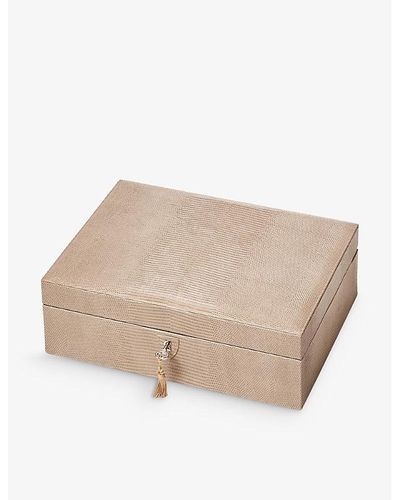 Aspinal of London Savoy Leather Jewellery Box - Natural