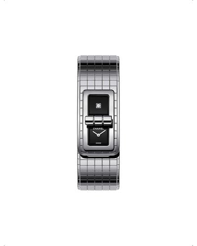 Chanel H5144 Code Coco Steel And Diamond Watch - White