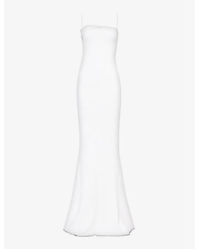 Jacquemus La Robe Aro Slim-fit Woven-blend Maxi Dress - White