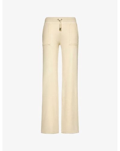 Juicy Couture Del Ray Straight-leg Mid-rise Stretch-woven jogging Bottoms - Natural