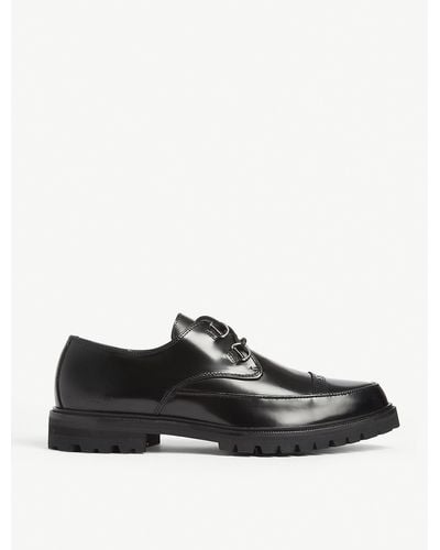 The Kooples D-ring Patent Leather Derby Shoes - Black
