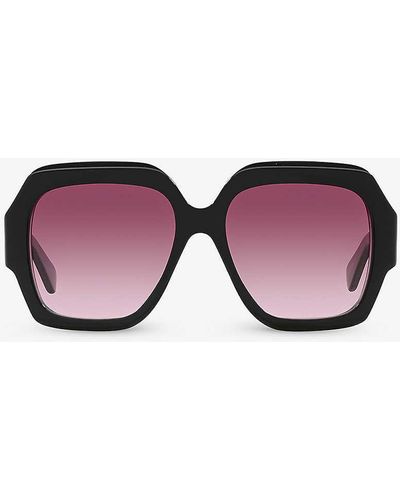 Chloé Ch0154s Square-frame Acetate Sunglasses - Purple