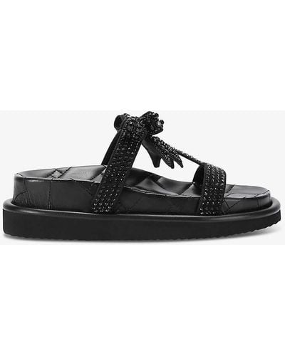 Kurt Geiger Orson Crystal-embellished Fabric Sandals - Black