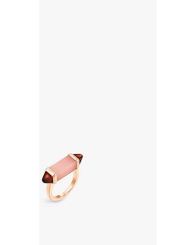 Cartier Les Berlingots De 18ct Rose-gold, Pink Chalcedony And Garnet Cocktail Ring - White
