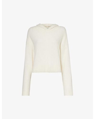 Calvin Klein Plush Lounge Cropped Stretch-knit Hoody - White