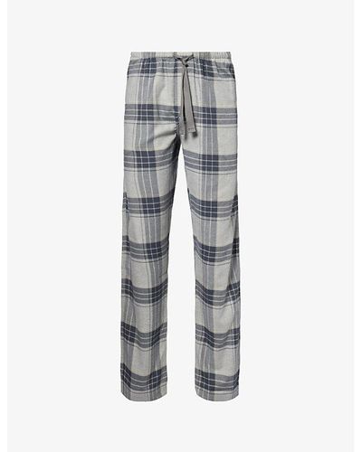 Zimmerli of Switzerland Check-pattern Slip-pocket Cotton And Wool-blend Pajama Bottoms - Gray