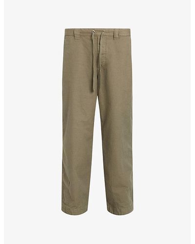 AllSaints Buck Tapered-leg Relaxed-fit Organic-cotton Trousers - Green