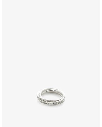 Monica Vinader Skinny Russian And Diamond Wedding Ring - White