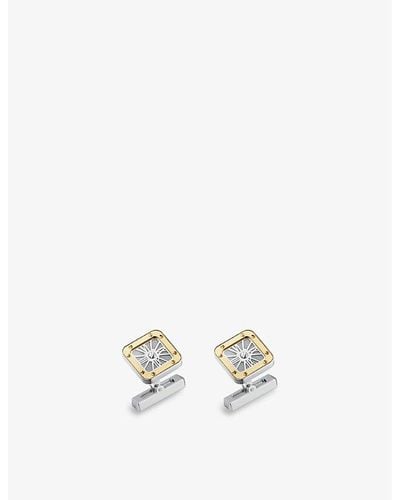 Cartier Santos De Yellow-gold And Sterling Silver Cufflinks - White