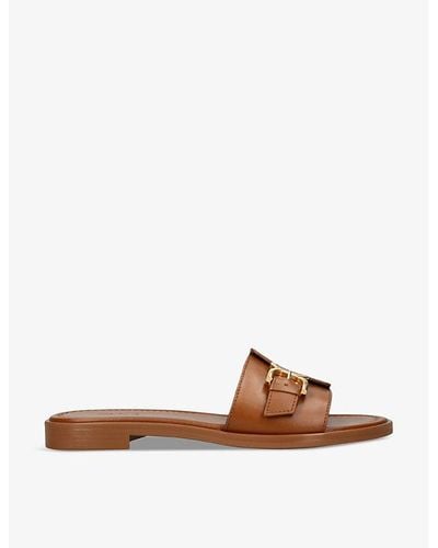 Chloé Marcie Buckled-strap Leather Sandals - Brown