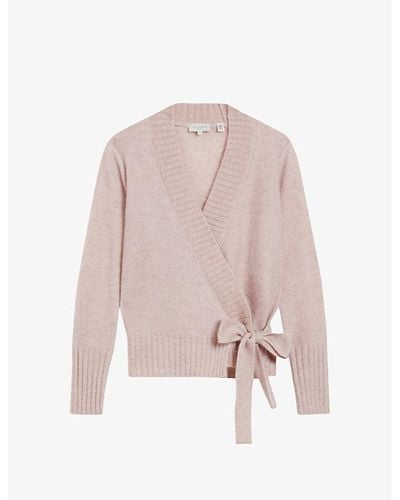 Ted Baker Elliian Wrap Knitted Cardigan - Pink