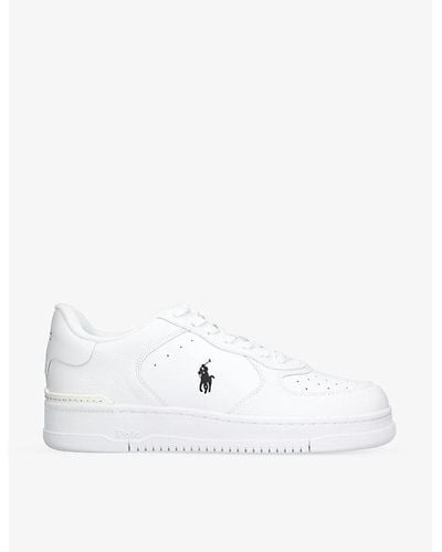 Polo Ralph Lauren Masters Court Embroidered-pony Leather Sneakers - White