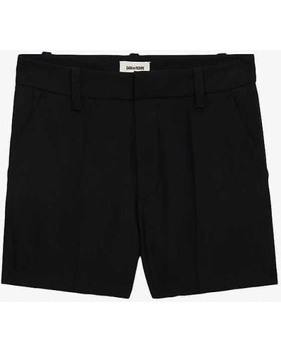 Zadig & Voltaire Pink Tailored High-rise Stretch-woven Shorts - Black