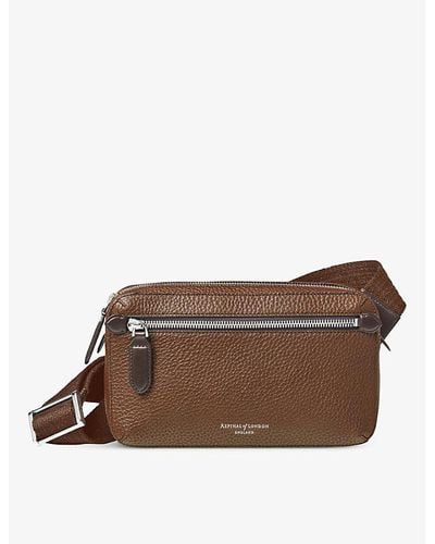 Bonastre Ring Leather Messenger Bag in Brown for Men