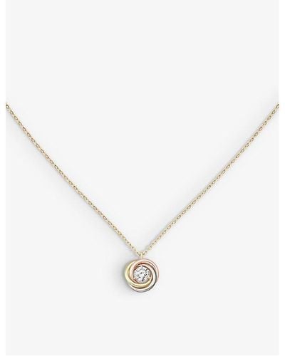 Cartier Trinity 18ct White, Rose, Yellow-gold And 0.17ct Brilliant-cut Diamond Pendant Necklace - Natural