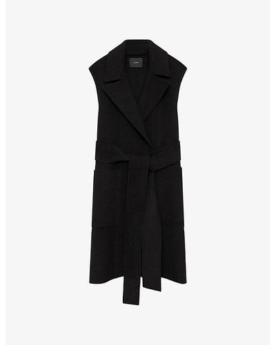 JOSEPH Garance Sleeveless Relaxed-fit Wool And Cashmere-blend Jacket - Black