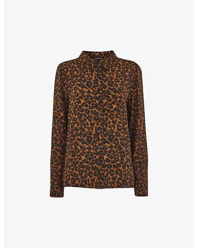 Whistles Classic Leopard-print Viscose Shirt - Brown