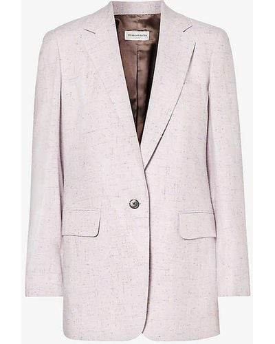 Dries Van Noten Single-breasted Notched-lapel Relaxed-fit Silk-blend Blazer - Pink
