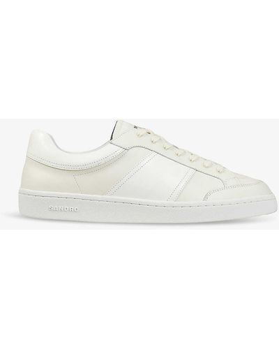 Sandro Retro Panelled Leather Low-top Trainers - White