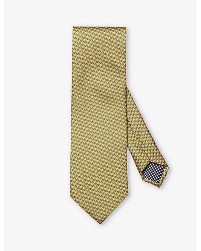 Eton Geometric-print Silk Tie - Green