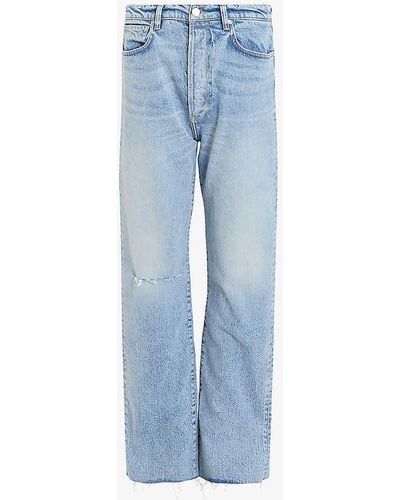 AllSaints Edie Straight-leg High-rise Stretch-denim Jeans - Blue