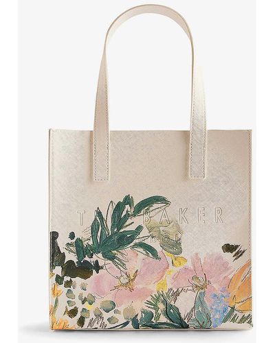 Ted Baker Meaicon Small Painted-meadow Icon Bag - White