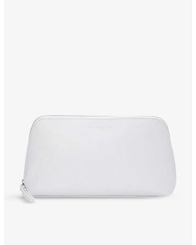 The White Company The Company Logo-embossed Leather Make-up Bag - White
