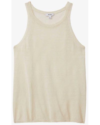 Reiss Catrice Round-neck Relaxed-fit Linen-blend Vest - White