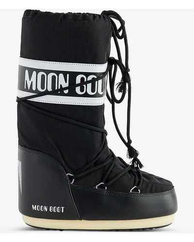 Moon Boot Icon Logo-print Shell Boots - Black