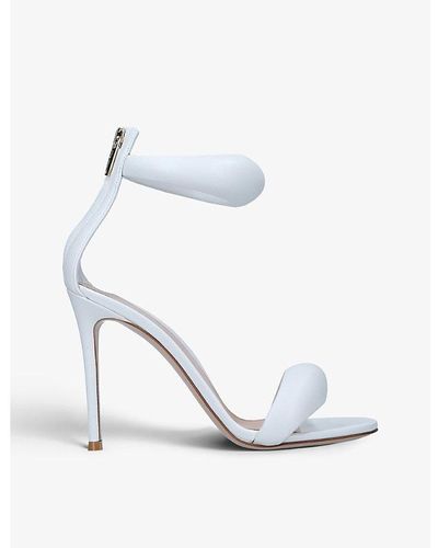Gianvito Rossi Bijoux Padded-strap Leather Heeled Sandals - White
