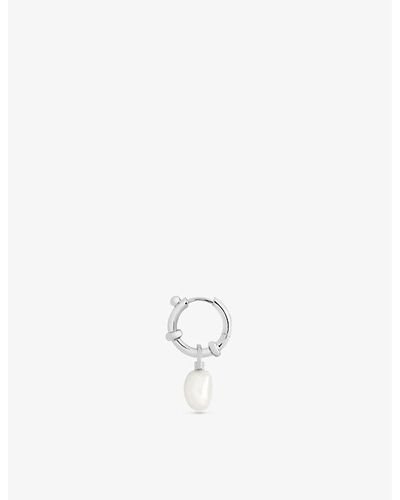 Maria Black Cha Cha Rhodium-plated Sterling-silver And Pearl Hoop Earring - White