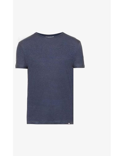 Orlebar Brown Ob-t Regular-fit Linen T-shirt X - Blue