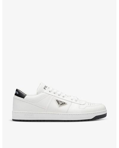 Prada Downtown Brand-plaque Leather Low-top Sneakers - White
