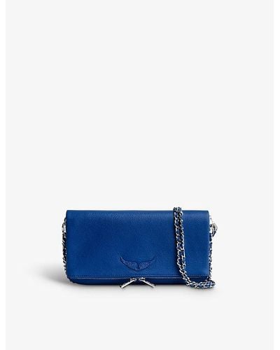Zadig & Voltaire Rock Grained Leather Clutch - Blue