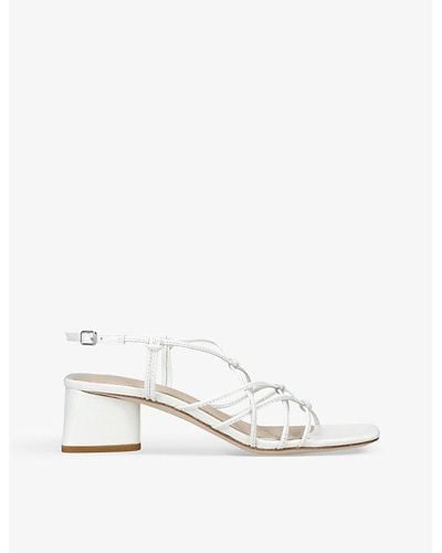 PAIGE Gianna Strap-embellished Leather Heeled Sandals - Natural