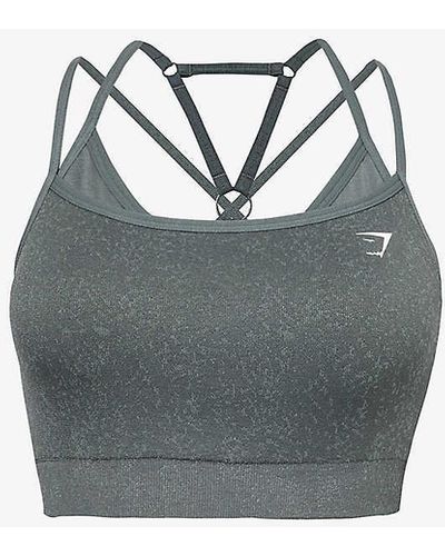 GYMSHARK Adapt Fleck Fitted Stretch-woven Sports Bra - Grey