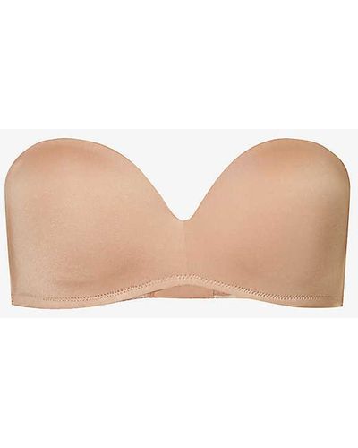 Lounge Underwear Luxury Padded Recycled-polyester And Recycled-polyamide-blend Strapless Bra - White