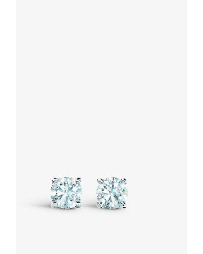 Tiffany & Co. Tiffany Solitaire Diamond Earrings In - White