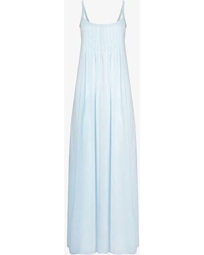 Hanro Juliet Spaghetti-strap Cotton-jersey Night Dress - Blue