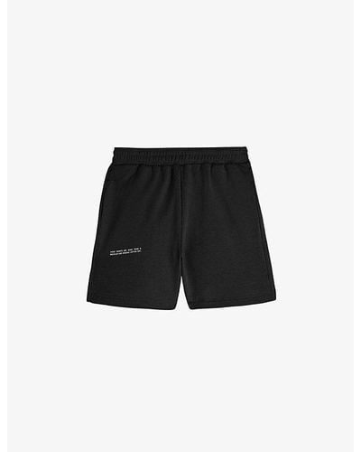 PANGAIA Text-print Mid-rise Recycled And Organic Cotton-blend Short - Black