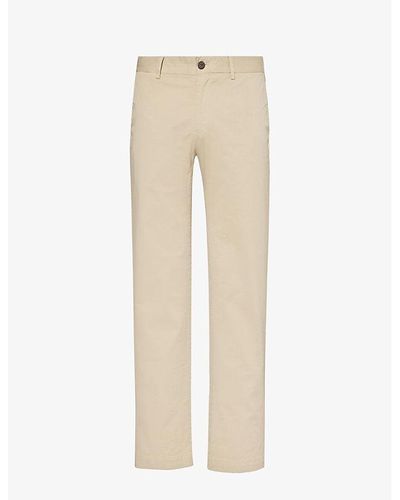 Sunspel Regular-fit Straight-leg Stretch-cotton Pants - Natural