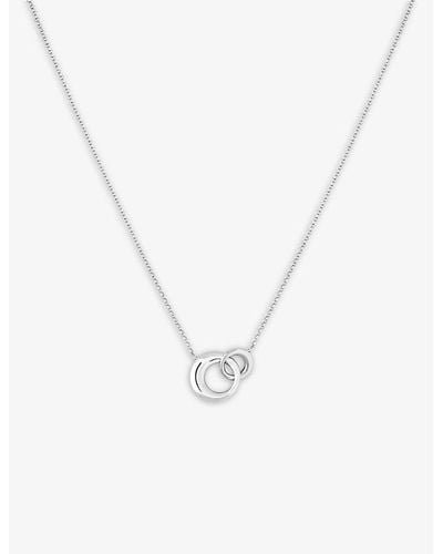 Astrid & Miyu Dome Rhodium-plated Recycled Sterling- Link Chain Necklace - Metallic