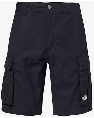 The North Face Anticline Brand-embroidered Cotton Cargo Shorts - Blue