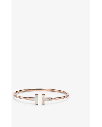 Tiffany & Co. Tiffany T 18ct Rose-gold And Mother-of-pearl Bracelet - White